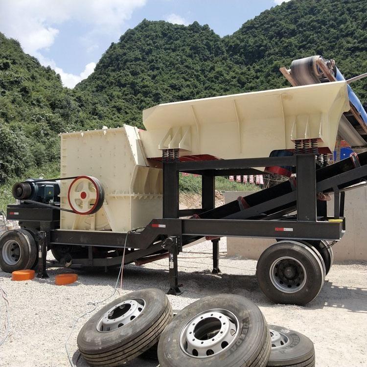 Vehicle mounted mobile crusher, hammer crusher, stone crusher, stone crushing station, Guangxin Machinery