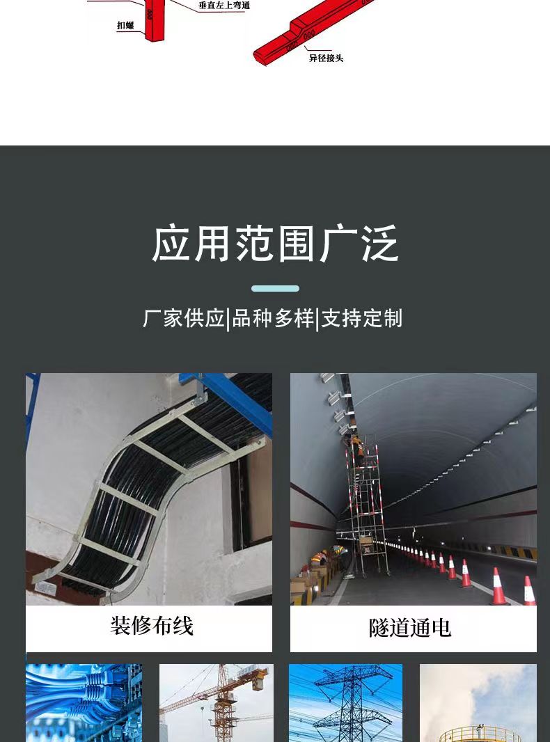 Corrosion resistant fiberglass polyurethane fire-resistant cable tray and trunking model 200 * 100, specification 4 meters, 6 meters per cable