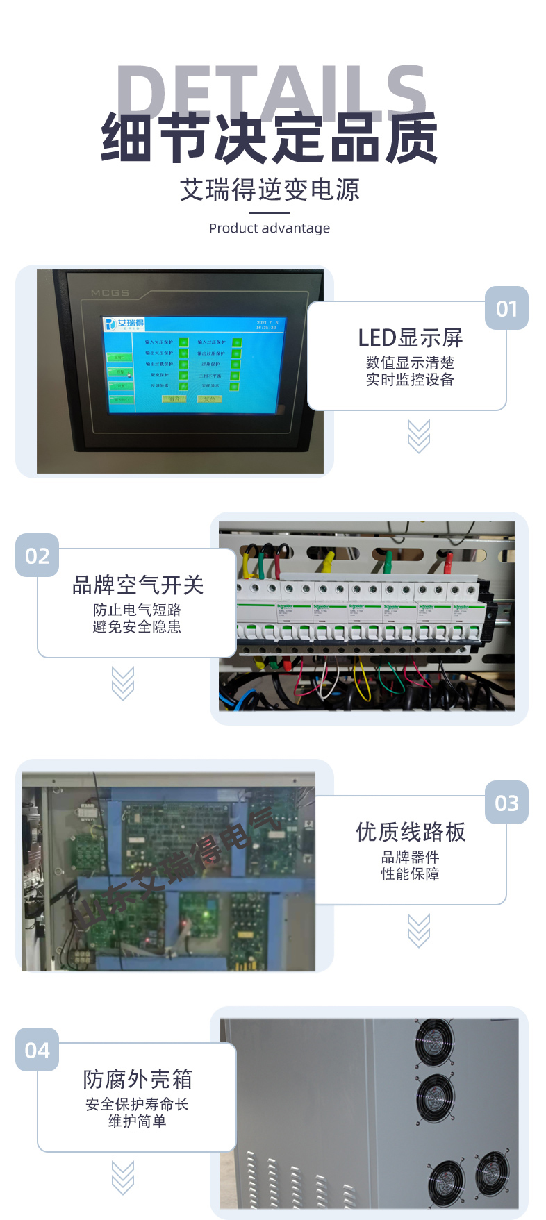 Photovoltaic wind power single phase off grid inverter, 220V to 380V three-phase power frequency inverter power supply