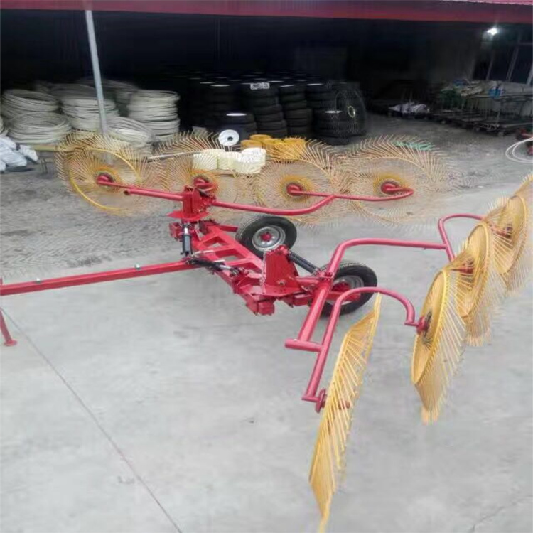 Rake Machinery 6-disc New Type Suspension Finger Disc Harvesting and Forage Straw Picker Round Bundling Machine