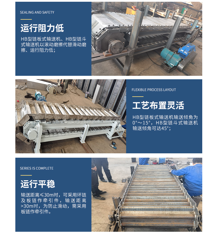 Guanrong Machinery Stainless Steel Chain Plate Conveyor Mining Slag Conveying Equipment HB650