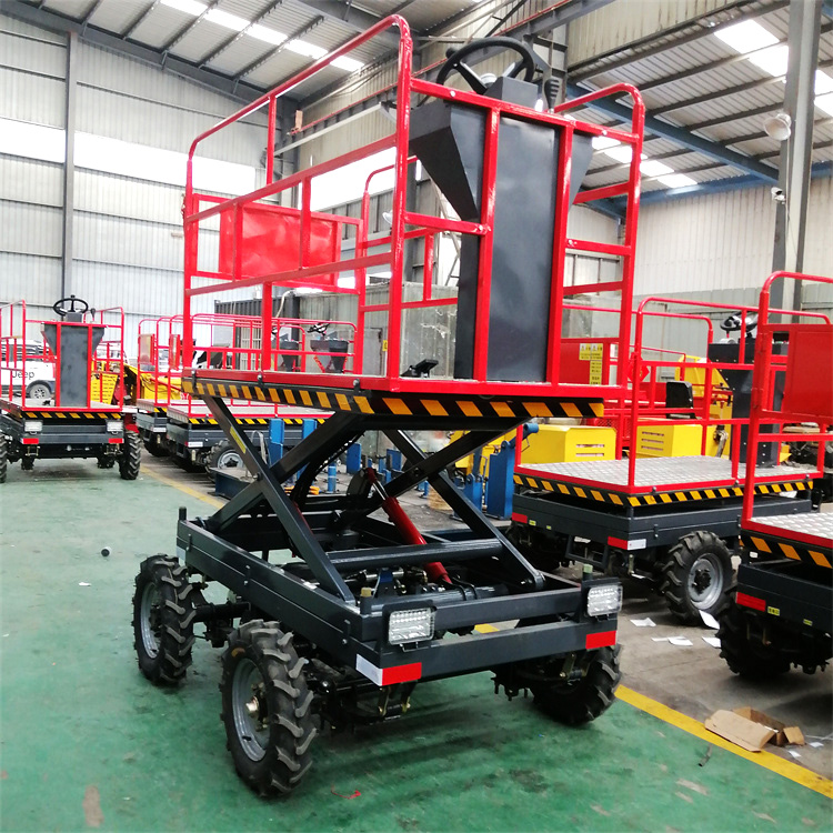 Crawler scissor fork type orchard high-altitude operation lifting platform, 3-meter self-propelled hydraulic elevator