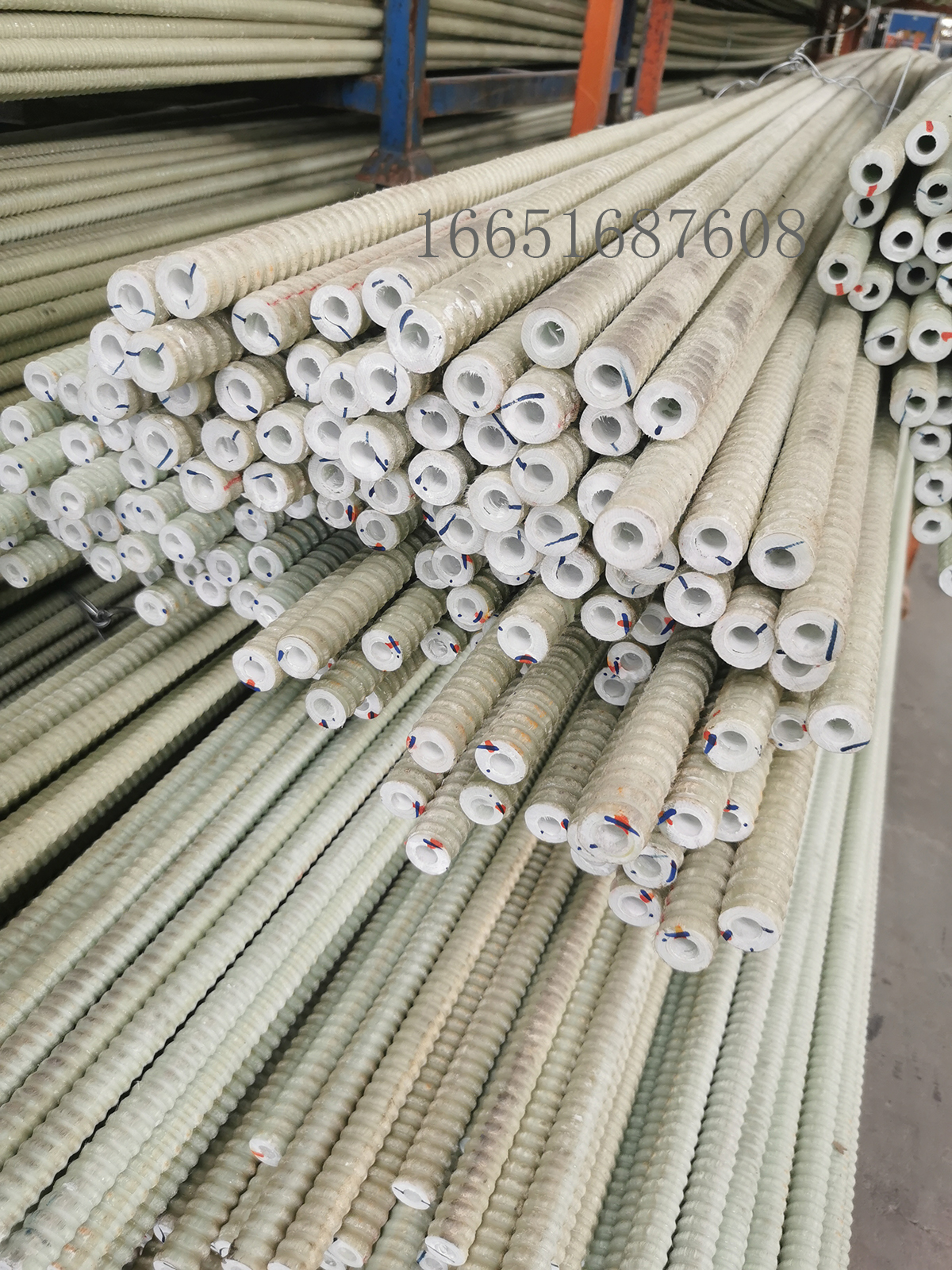 Fiberglass hollow anchor rod, fiberglass hollow anchor rod, outer diameter 25mm, inner diameter 12mm, supporting tray nut