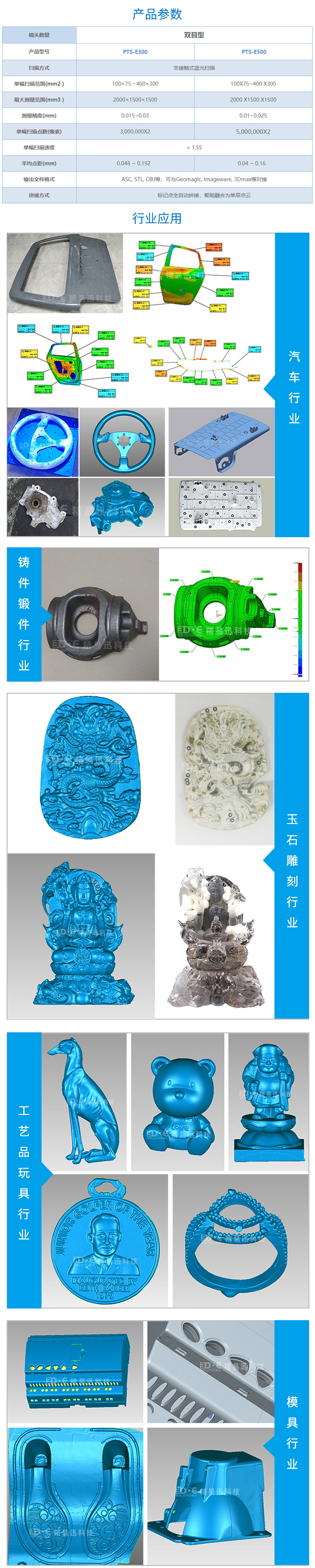 Jingyixun 3D scanner high-precision 3D scanning measurement system deposit