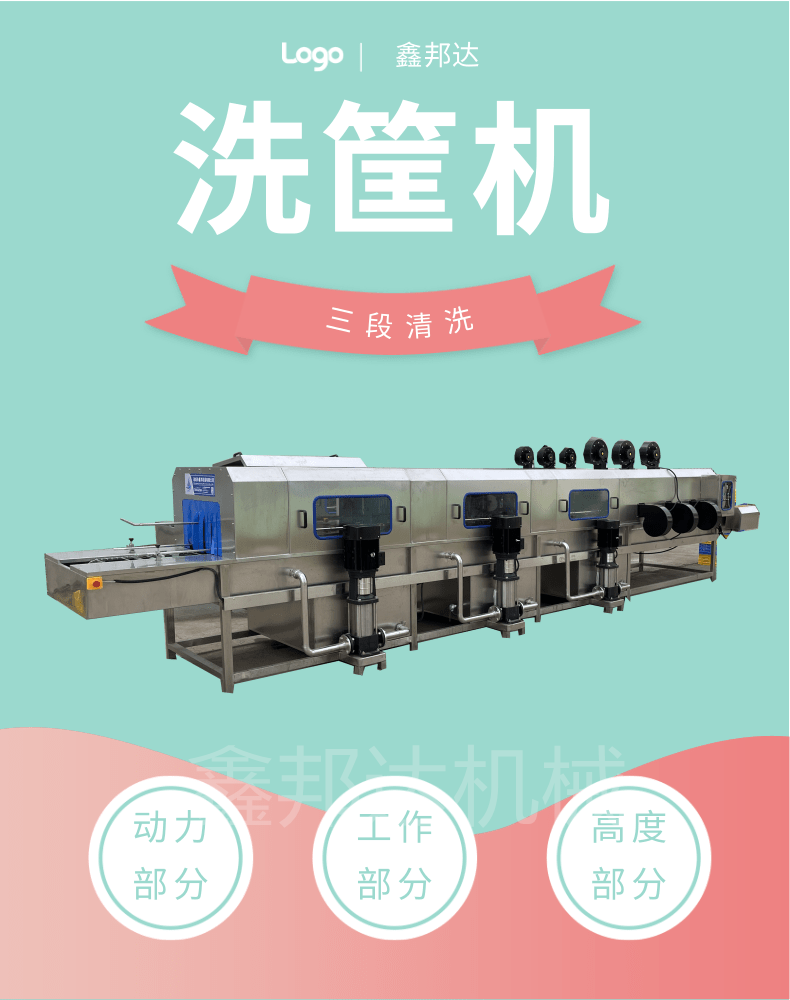 Fully automatic logistics turnover basket cleaning machine Large steam basket washing machine High pressure hot water degreasing box washing machine