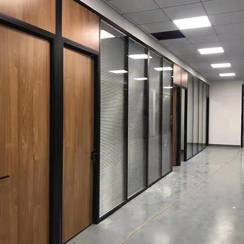 Office glass partition wall, aluminum alloy tempered glass, hollow shutter, indoor fire prevention live broadcast room, factory compartment