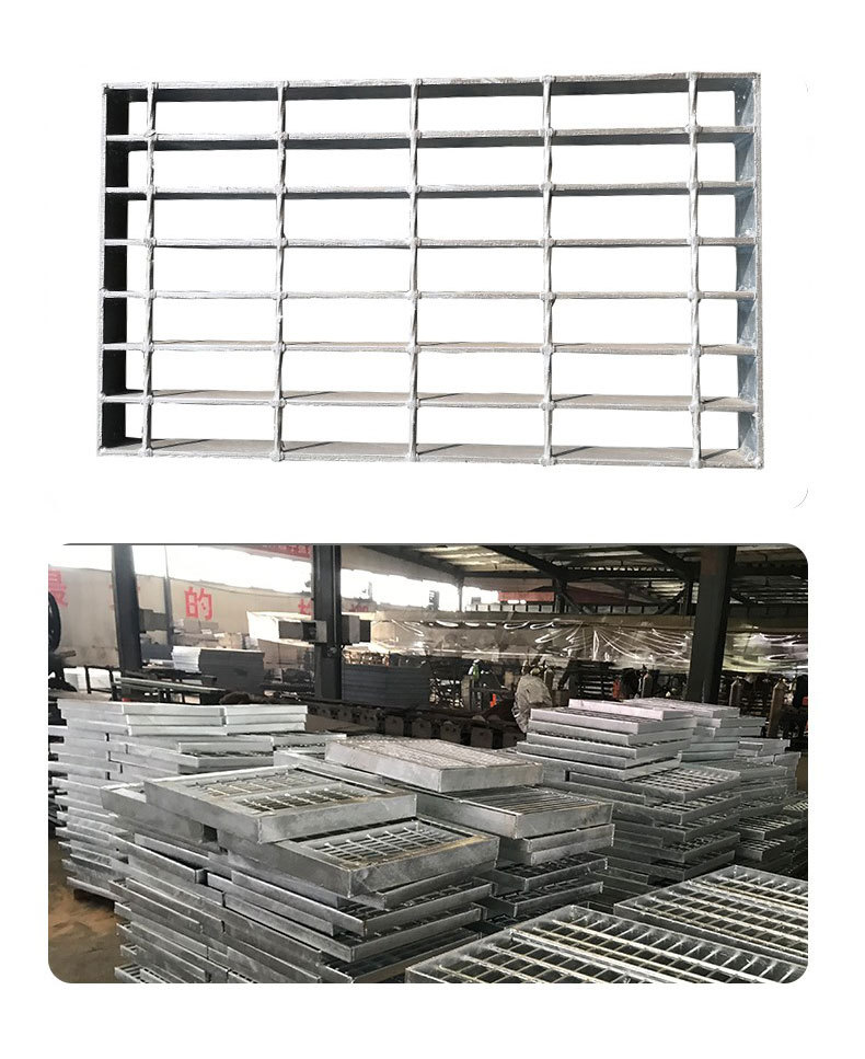 Hot dip galvanized tree pond grate color silver white, applicable to chemical plants and drainage ditches