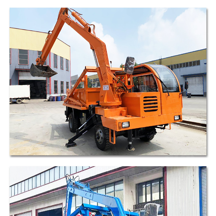 Agricultural self dumping 6-ton integrated crane and excavator for daily use, multi-purpose dump truck mounted crane, Guisheng