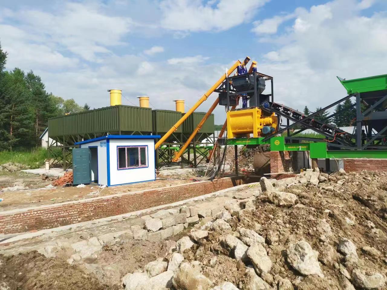 Asia League Wholesale Mixing and Batching Integrated Machine No Foundation Mobile Mixing Station Batching Machine Concrete Mixer