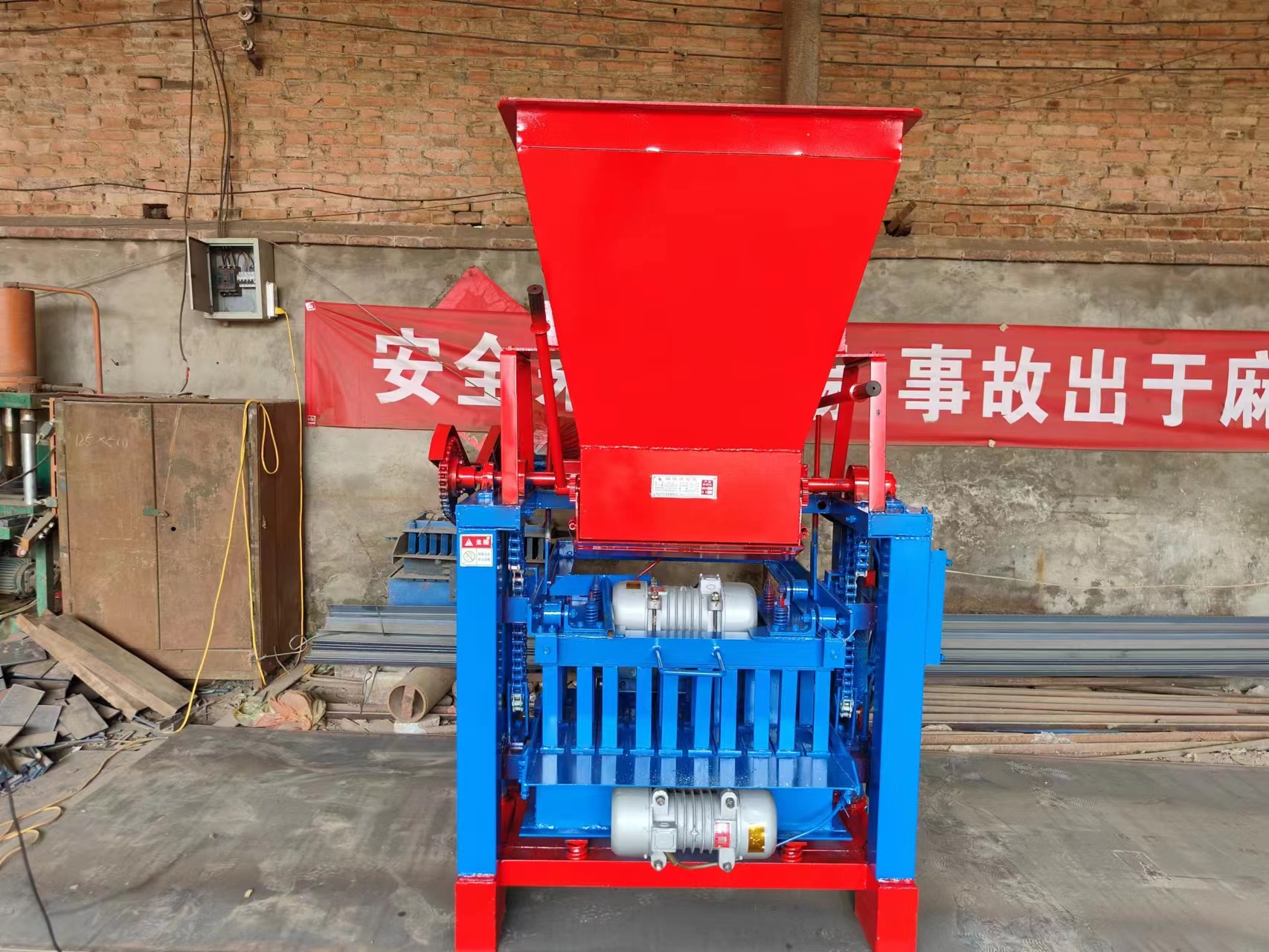 4-35B semi-automatic unburned cement brick machine small concrete brick machine production line permeable Concrete masonry unit equipment