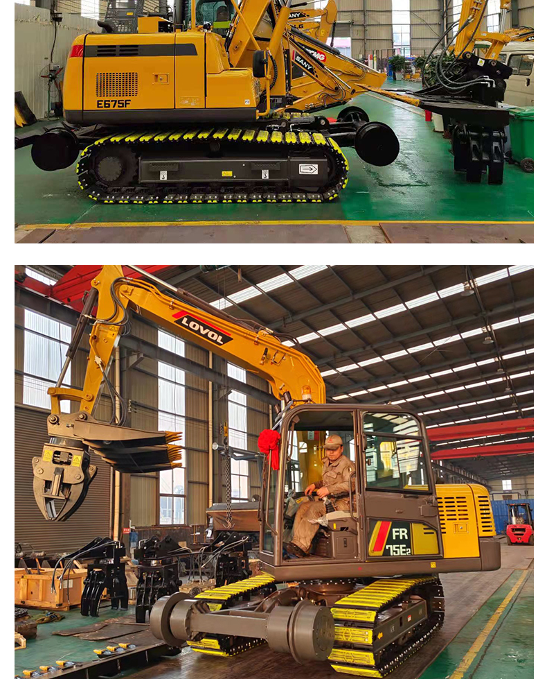 Modification of Sany SY75C Excavator to Railway Sleeper Replacement Machine Cement Sleeper Replacement Machine