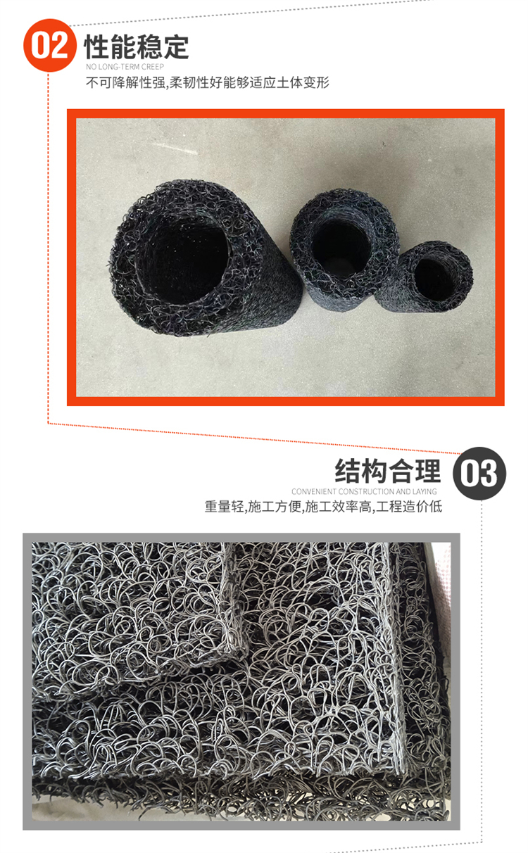 DN100mm blind ditch, disordered wire, plastic blind pipe, crushed stone retaining wall, drainage package, and hidden ditch