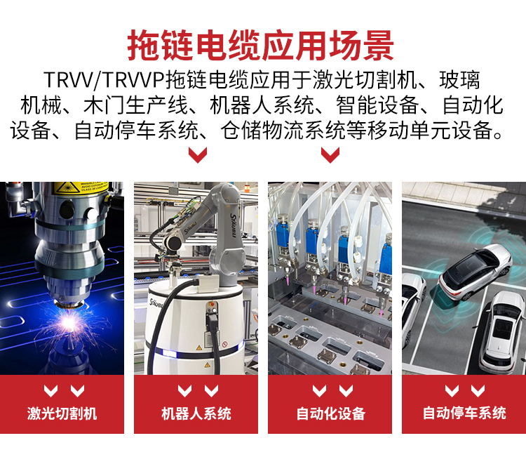 Automated up and down material retrieval production line dedicated drag chain wire TRVV12 * 0.75, with a lifespan of 15-20 million times