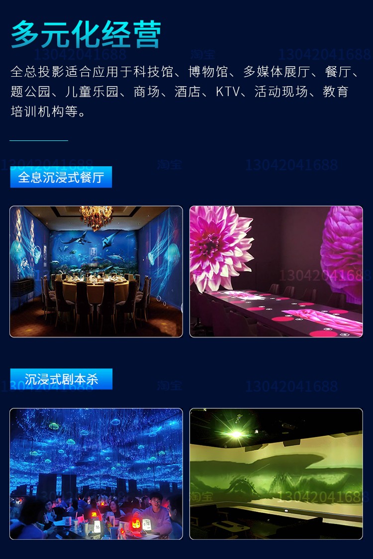 Wedding 3D holographic projection Wedding banquet hall T-stage background wall projection touch sensing interactive system