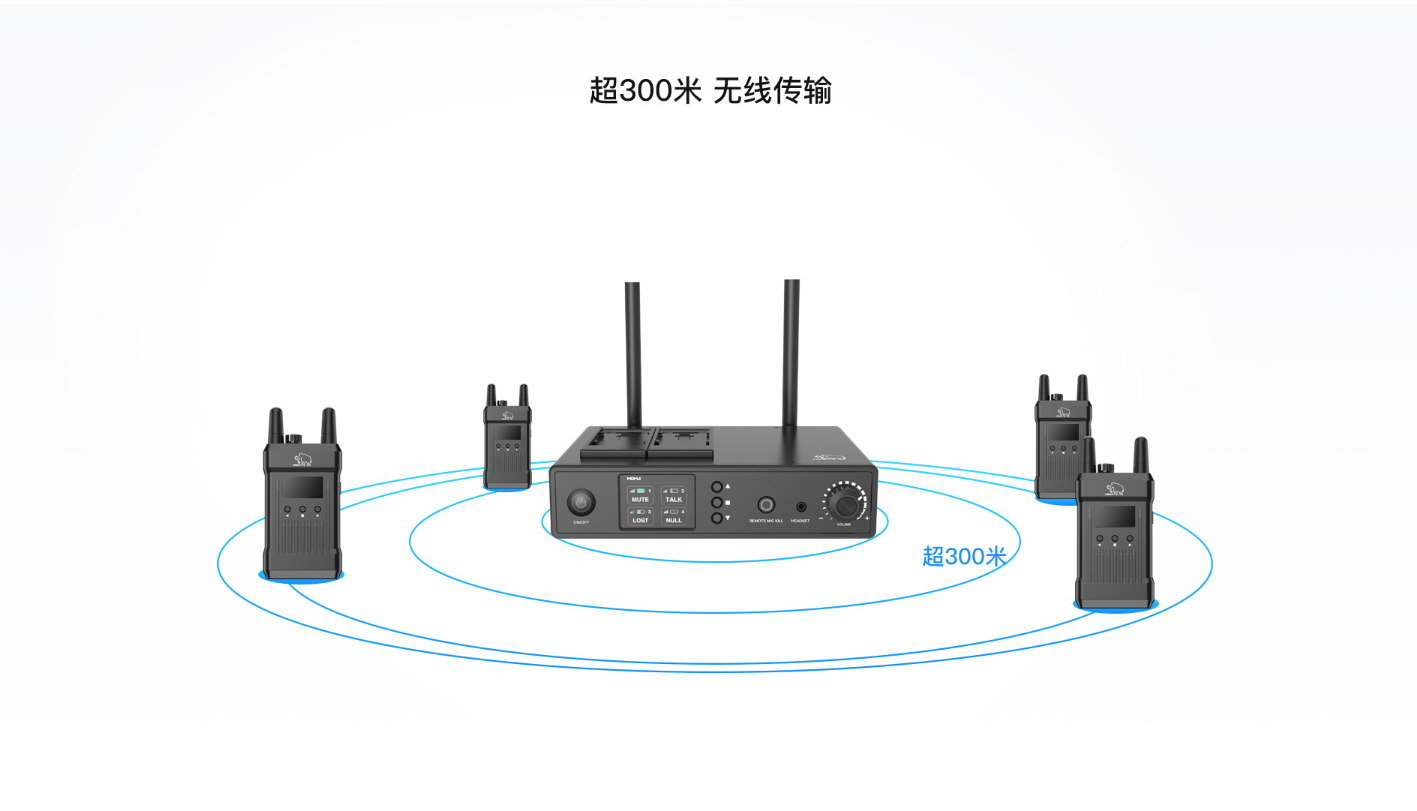 Mengma Wireless Communication 1000T Studio Communication System Full Duplex System One Drag Four Wireless Intercom