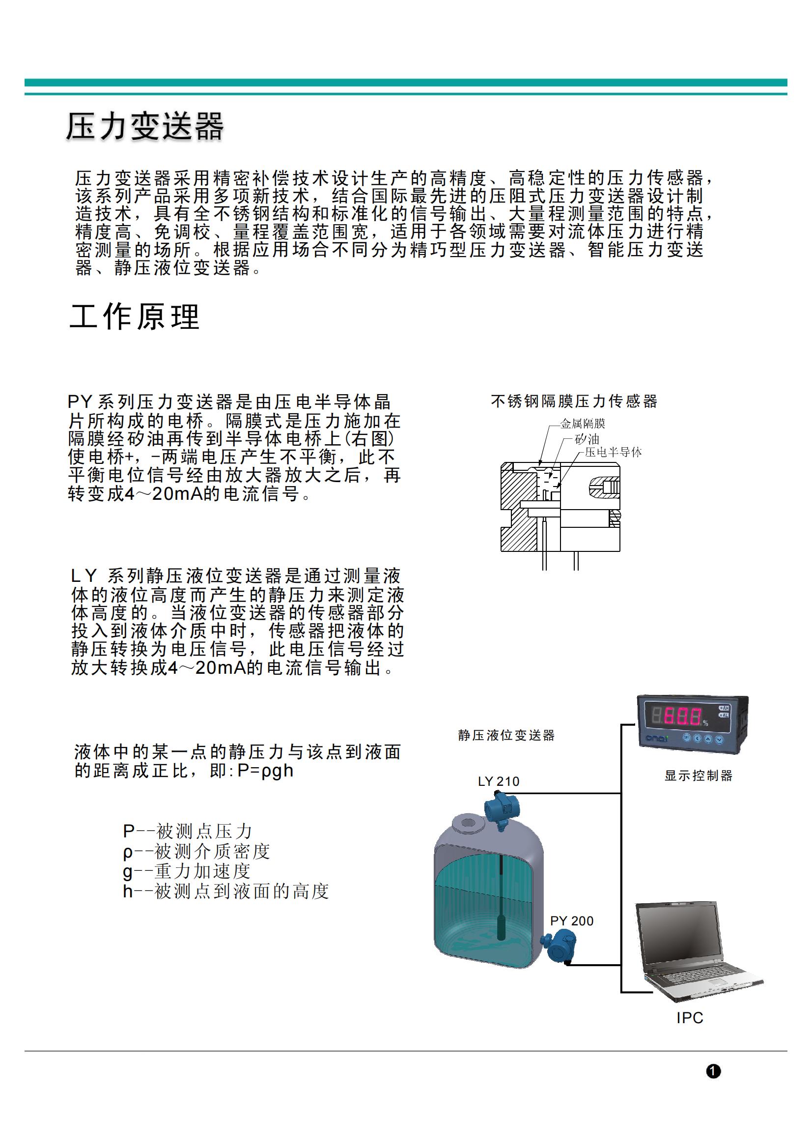 LY liquid level transmitter