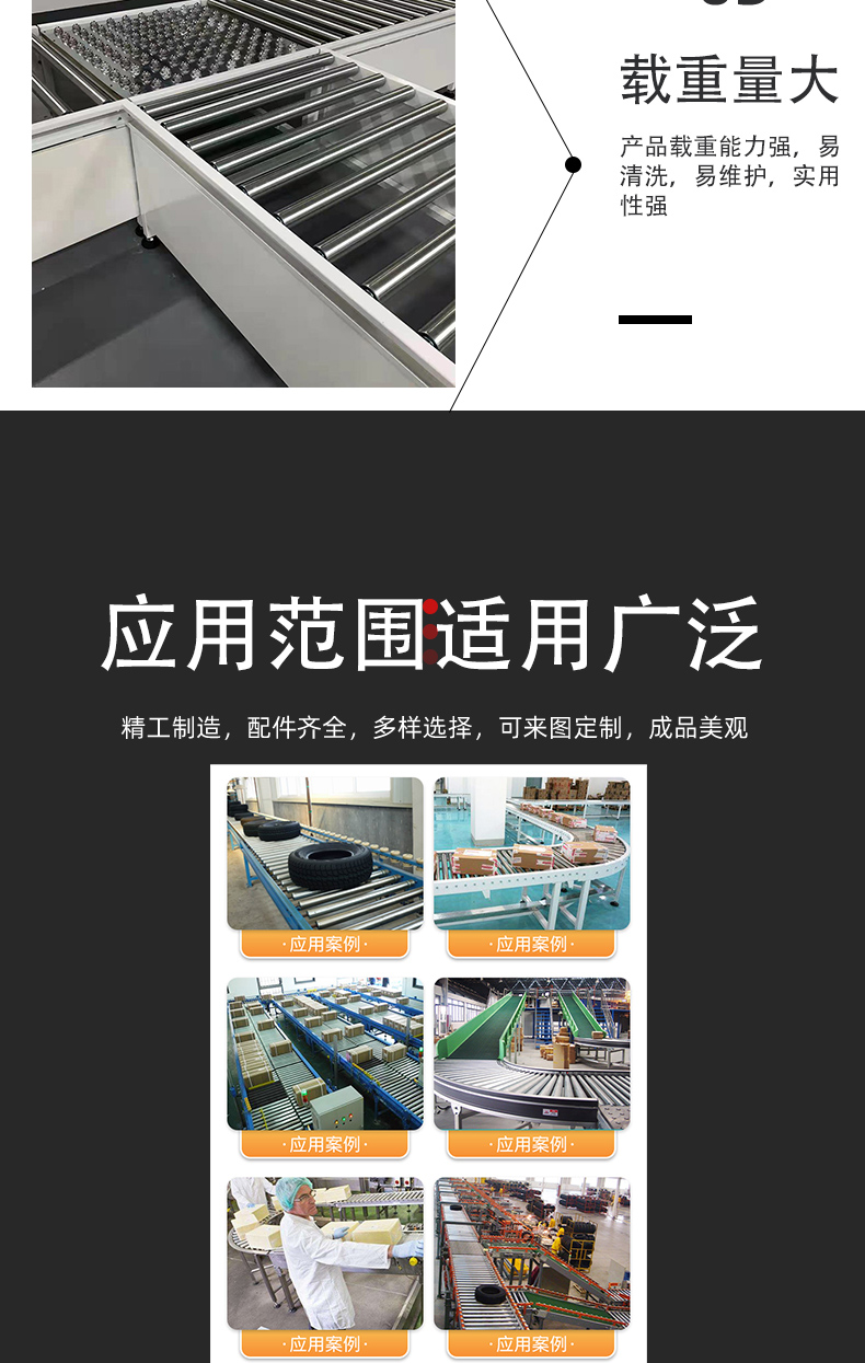 Power roller conveyor assembly line, roller conveyor belt, unpowered roller conveyor belt, ground roller line