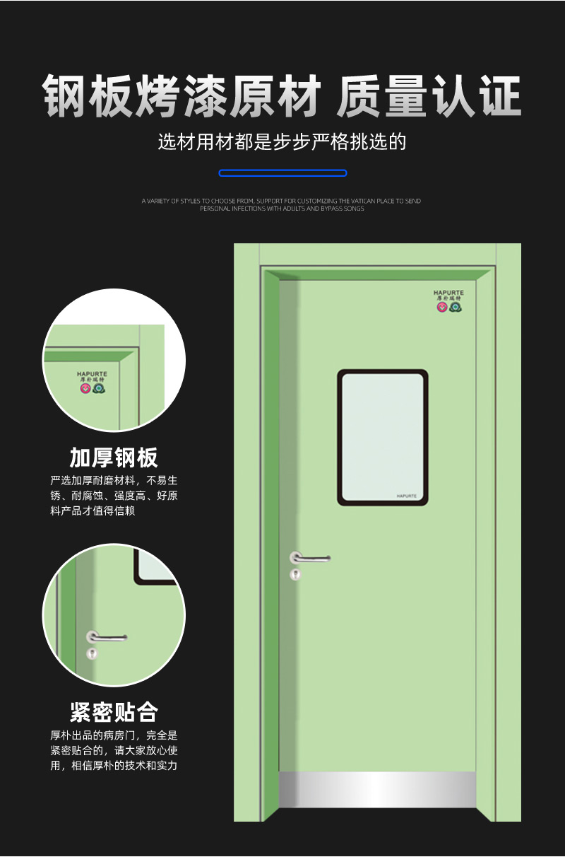 Steel New Energy Clean Purification Door Engineering Hospital Workshop Steel Flat Opening Medical Purification Room Door