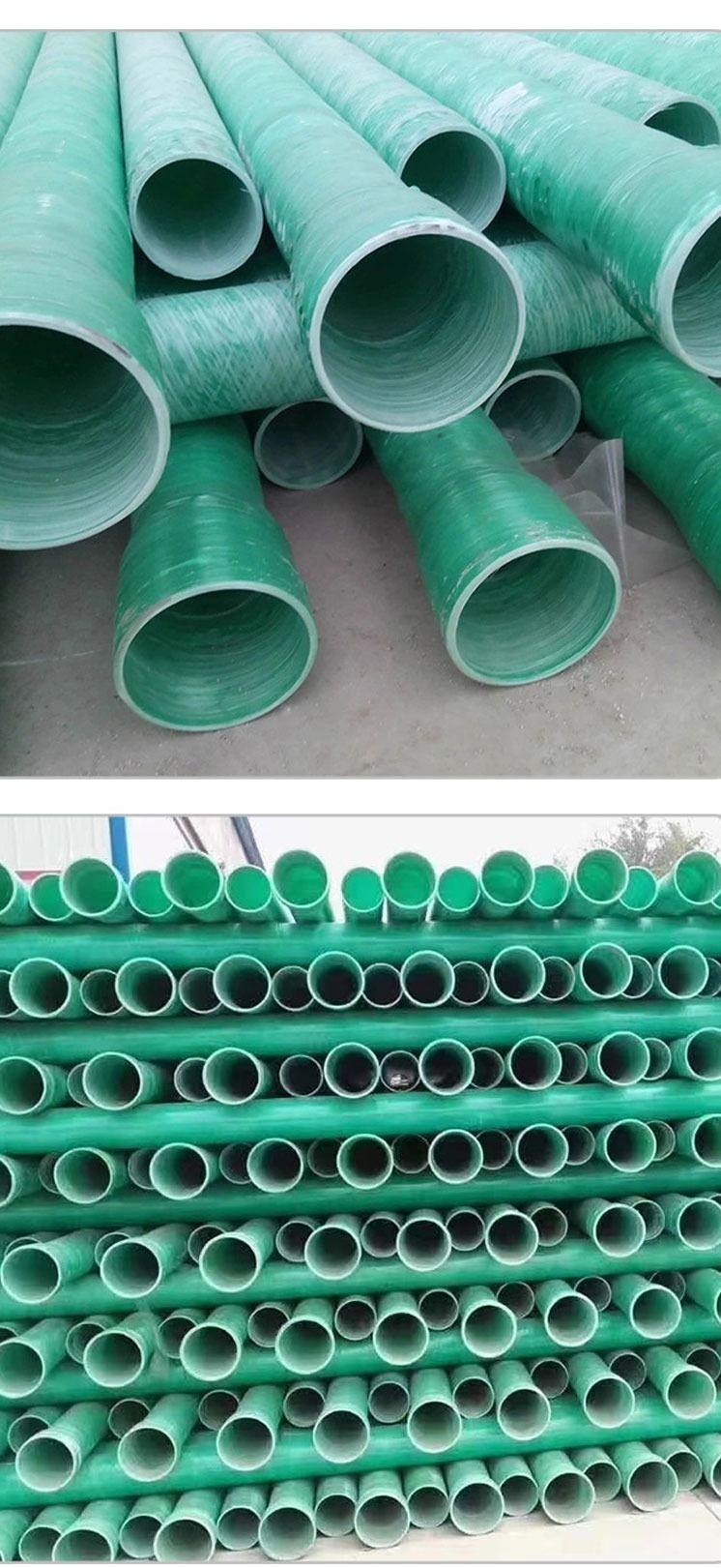 100 Fiber Sandwich Process for Jointly Built Fiberglass Reinforced Plastic Composite Pipe with Extruded Pipe and Buried Threading Pipe in Stock