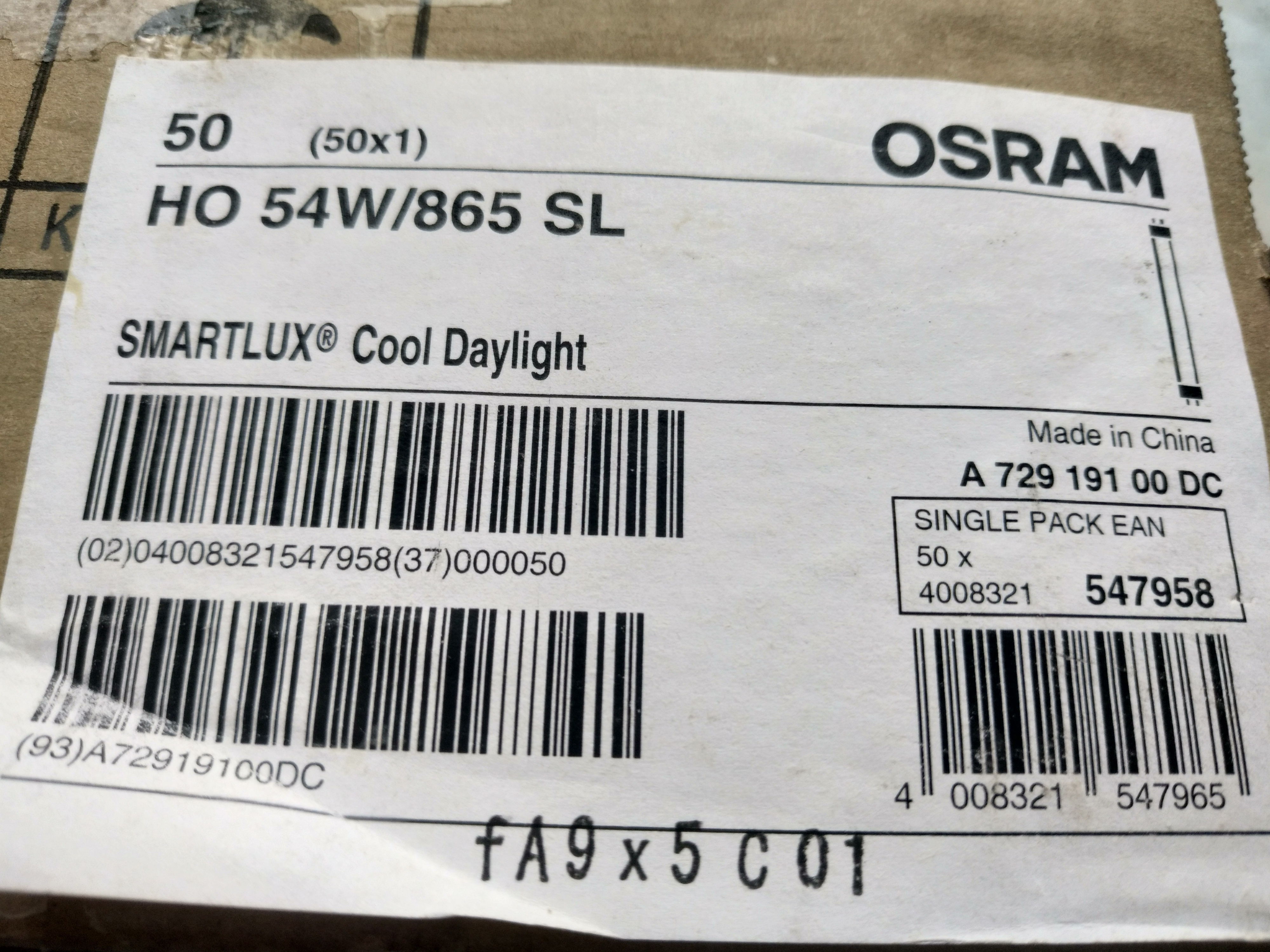 Osram fluorescent tube HO 24W/49W/54W/80W high pass T5 fluorescent tube