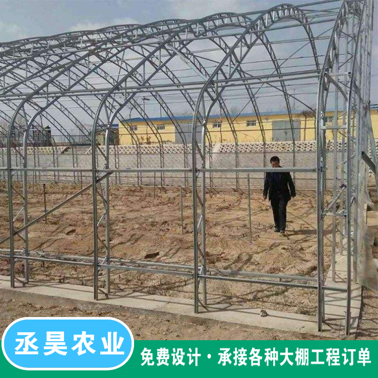 Double membrane framework and double beam design for vegetable planting greenhouse, stable and durable, 80 type galvanized C-shaped steel