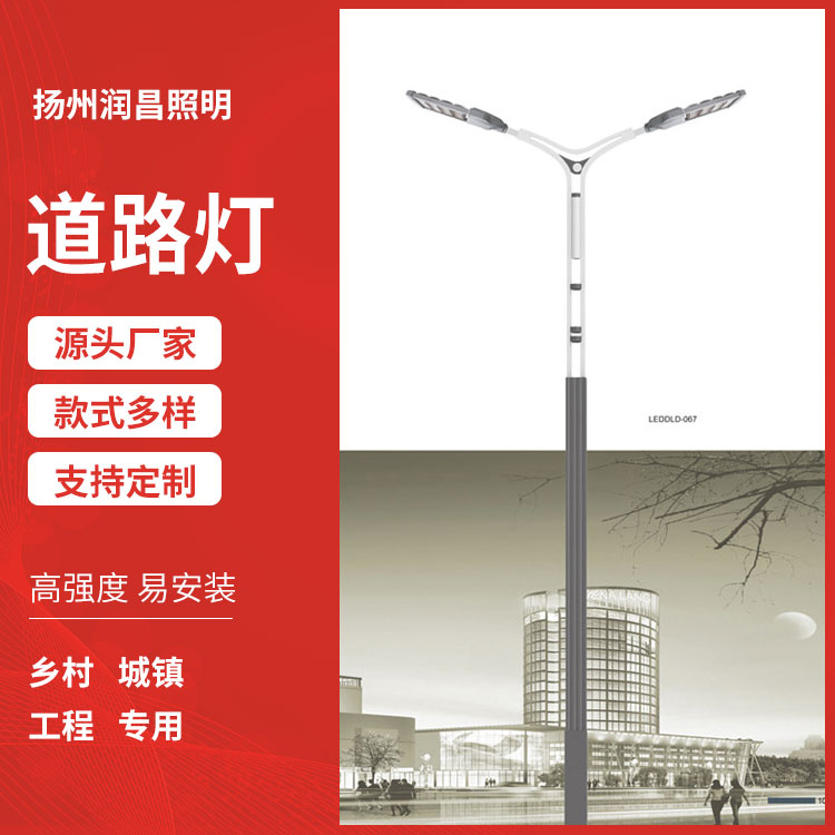 Outdoor 5-meter LED street light integrated sports field light high pole light project Road light Runchang Lighting