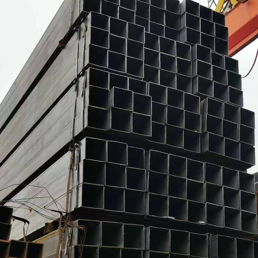 Lecong Black Square Square Tube Square Through Circle to Square Curtain Wall Special Processing Galvanized Pull Bend 50 * 100 * 3.5 Q355