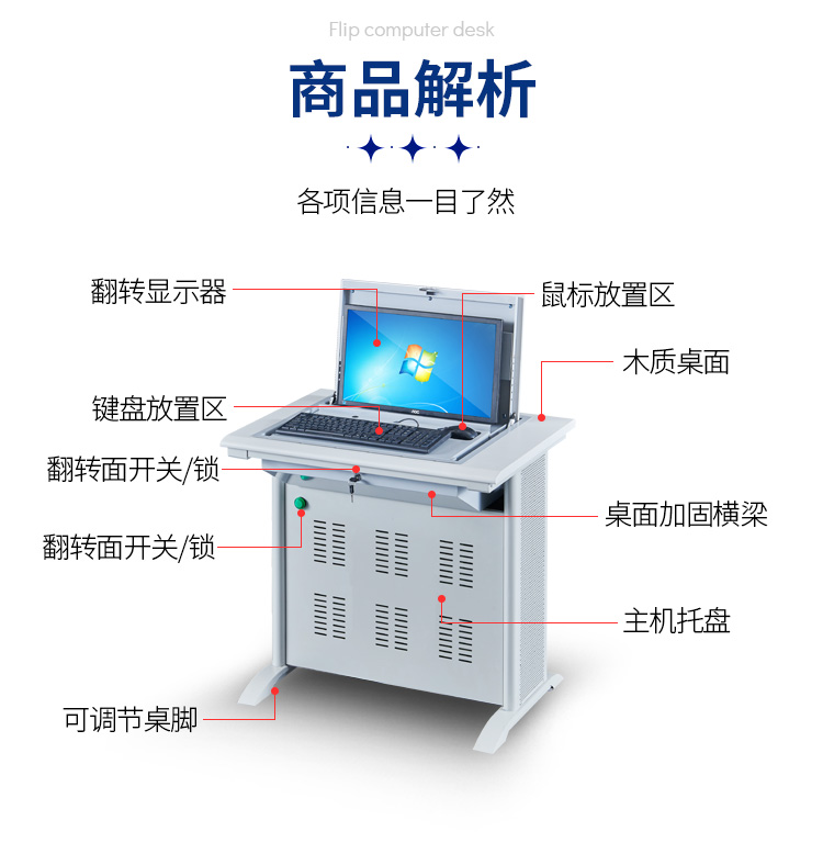 Zhongyue Bohua School Multimedia Teaching Desks, Desktop Learning and Training Desks, Electric Classroom, Machine Room, Flipped Computer Table