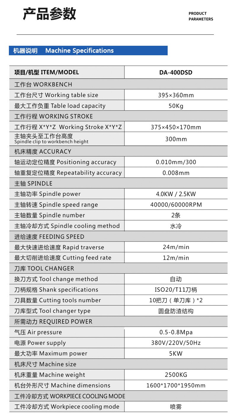 Dual channel dual head knife magazine precision carving machine 400DSD mobile phone computer structural components optical glass hardware high-speed engraving and milling