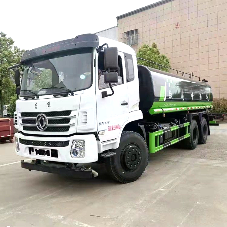 Dongfeng rear eight wheel 20-25 ton green sprinkler truck, 20 square meter sprinkler truck equipped with fog cannon for dust reduction, environmental sanitation, and dust suppression