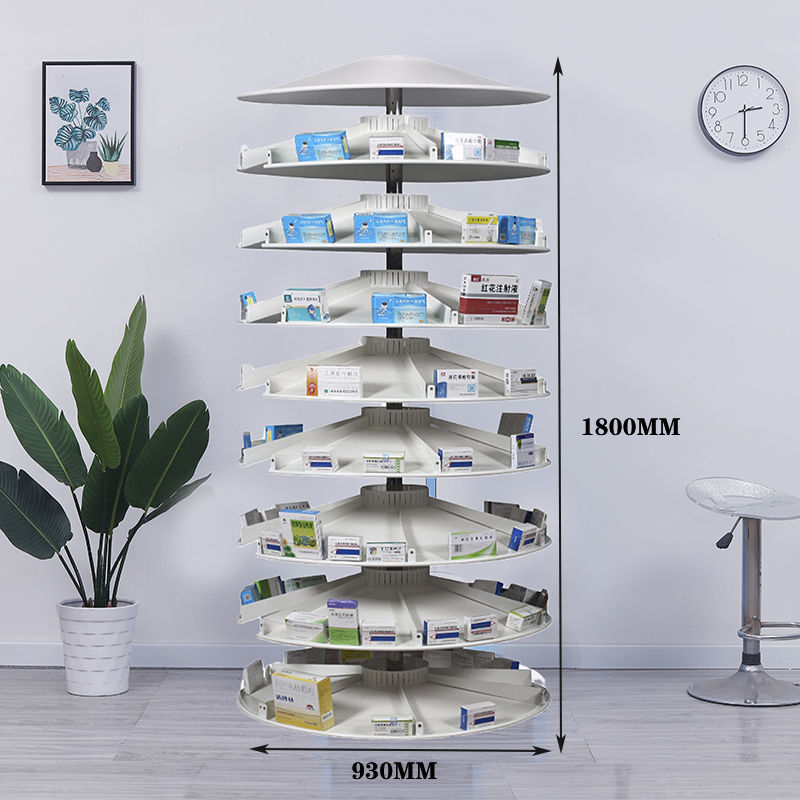 Rotary drug tray rack in hospital pharmacy, multi-layer pull-out rack, steel thickened drug placement rack