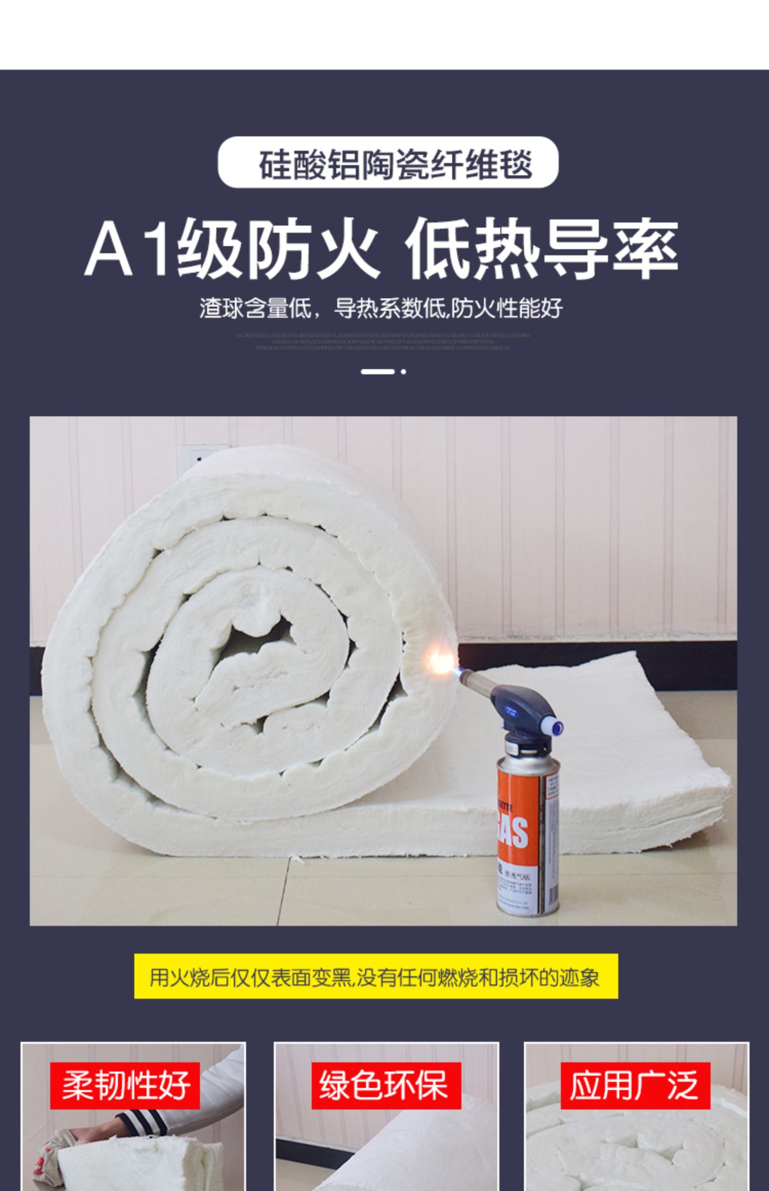 Aluminum silicate insulation cotton, high-temperature resistant insulation cotton, fireproof cotton, needle punched blanket, fiber board, furnace refractory material