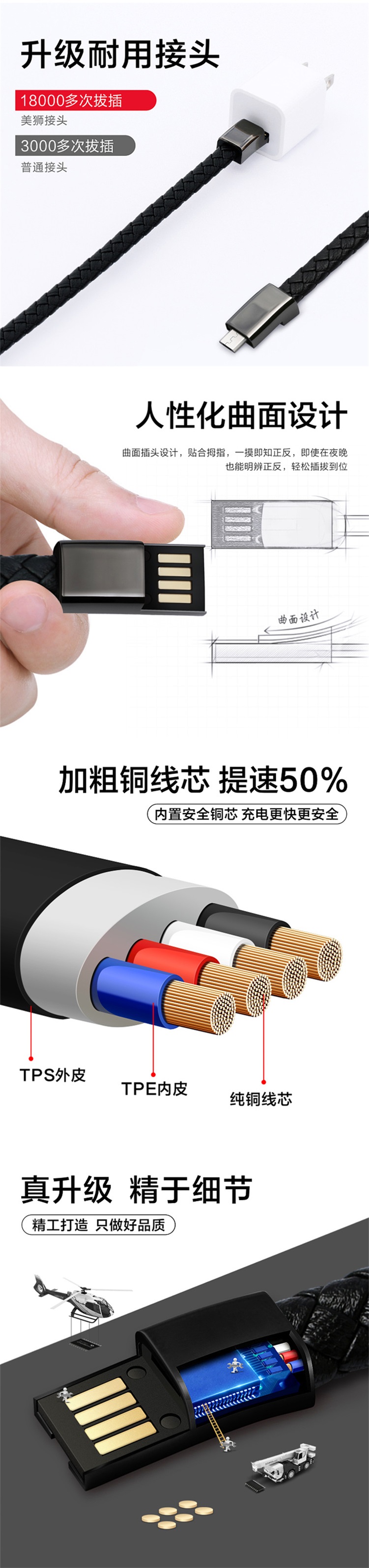 Bracelet data cable type-c Apple Android USB creative gift bracelet charging cable supports customization