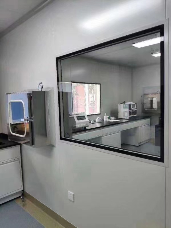 Aluminum alloy hollow fixed window, dust-free workshop visual window, double layer tempered glass purification observation window