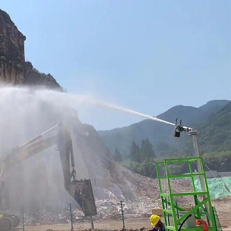 Gansu Lanzhou construction site dust reduction turret spray machine dust removal turret spray high-pressure water cannon spray