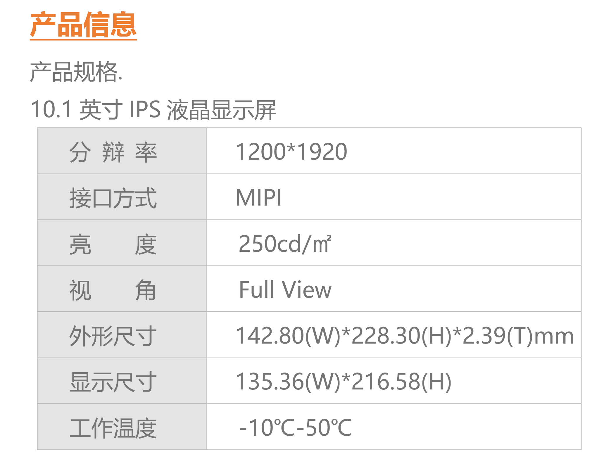 10.1-inch LCD screen resolution 1200 * 1920TFT LCM module customized by manufacturer