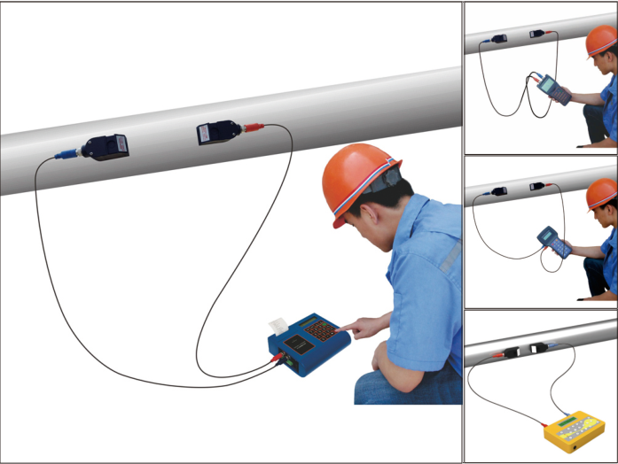 Handheld portable ultrasonic flowmeter with external pipe clamp RTD-100S Brooks