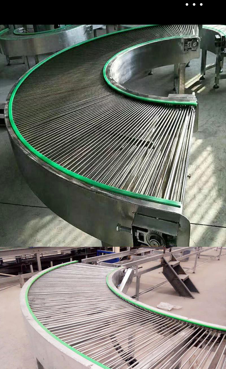 Stainless steel chain rod conveyor turning machine crawler conveyor line small assembly line conveyor belt turning screw machine