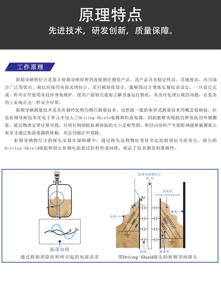 Nuoying 3m 20m material level switch RF admittance continuous material level meter capacitive liquid level switch Level sensor