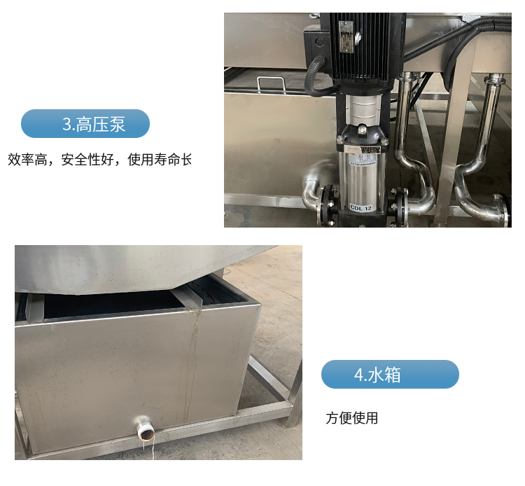 Fully automatic tunnel basket washing machine, spray vegetable basket washing machine, tray high-pressure degreasing washing machine