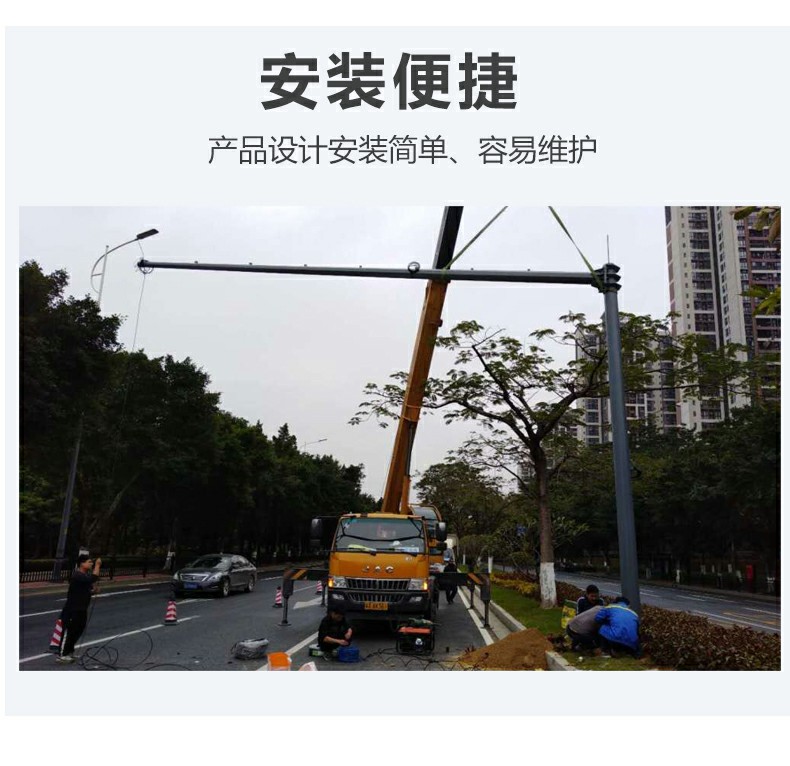 Yingke Pole Factory Customized 6.5m * 3-17m Traffic Signal Pole Road Command Signal Pole