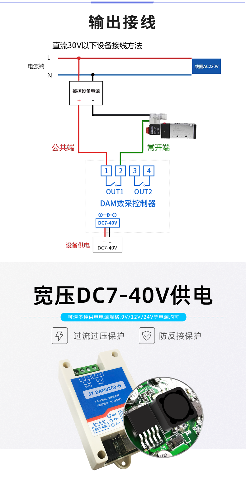 Network relay Juying DAM0200N remote WiFi control module access control switch control