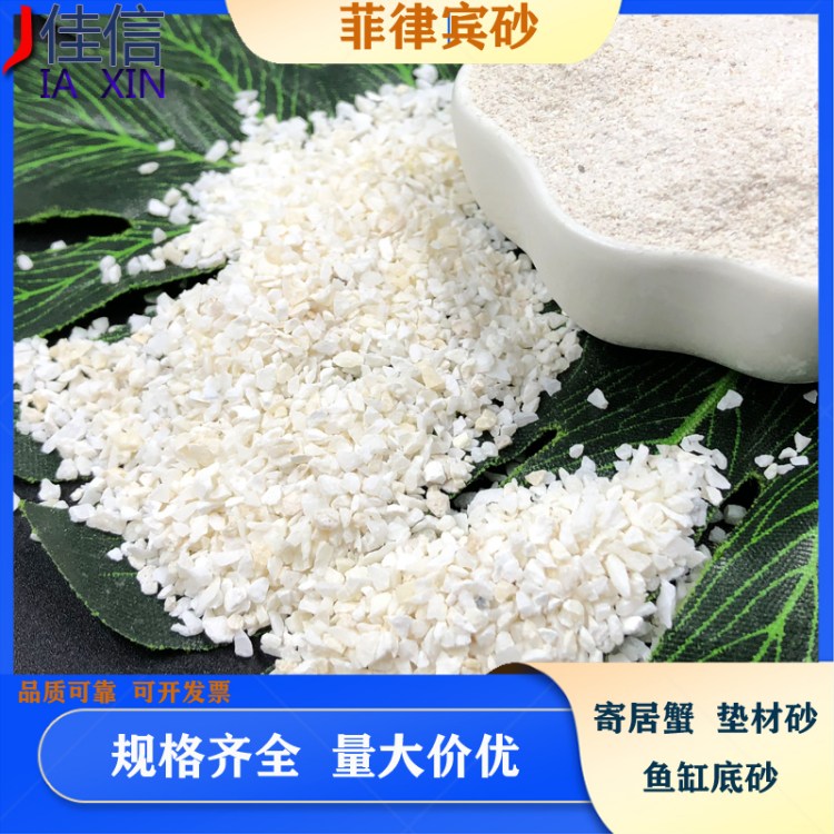 菲律宾砂寄居蟹专用珠光砂慈鲷底砂环保免洗饲养造景海沙珊瑚砂