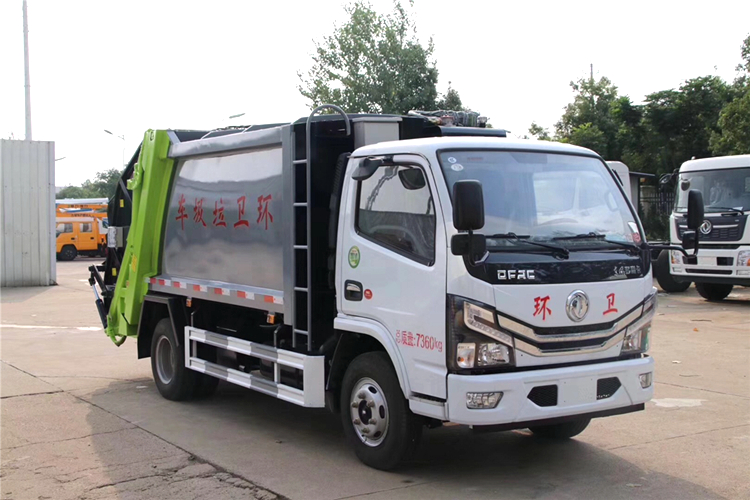 Dongfeng D6 Dorika 7-square compressed Garbage truck The garbage transfer vehicle in the community can be hung with two 240 liter buckets