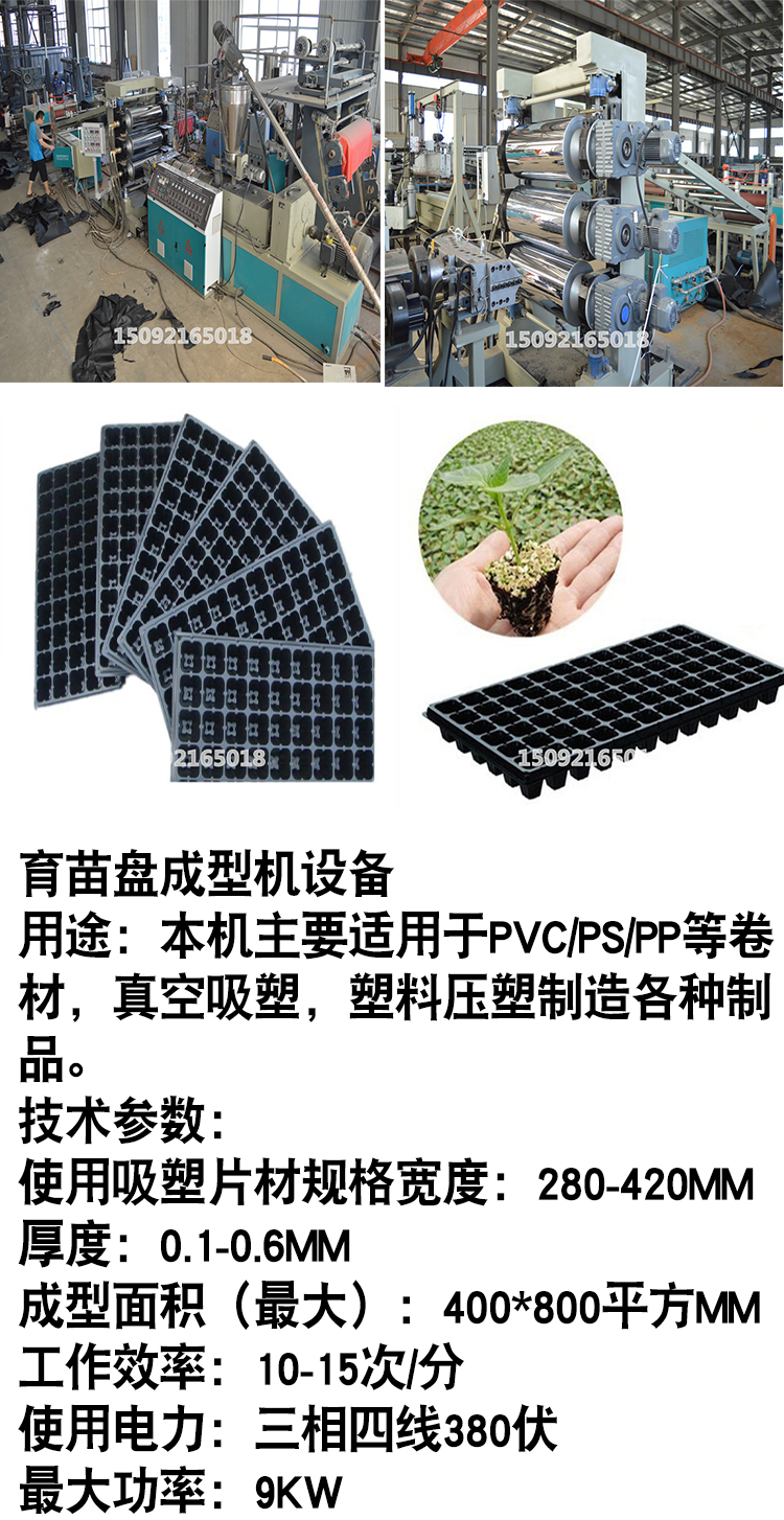 Single screw PS seedling plate production equipment, hole plate equipment can be customized