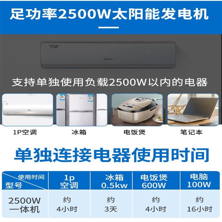 Complete set of 220V off grid energy storage reverse control integrated unit for air conditioning in Yaoguang household solar photovoltaic power generation system