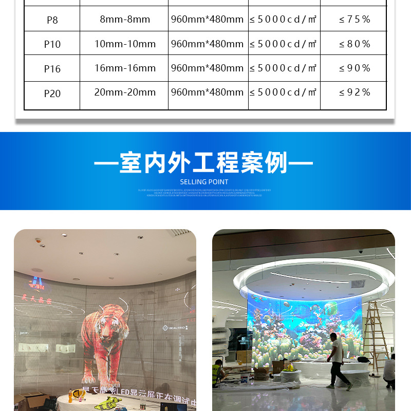 Haotian Jingmi LED Crystal Film Screen Customized Transparent Soft Film Screen Shopping Mall Advertising Display Screen LED Electronic Screen