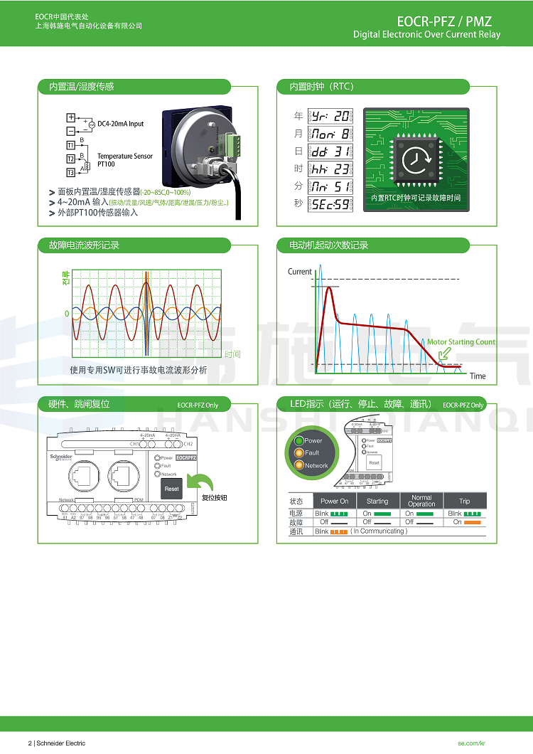 Schneider EOCRPMZ-WRDUH/digital electronic overcurrent relay/built-in ZCT/EOCR-PMZ