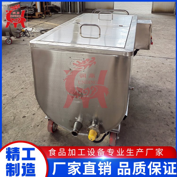 火锅底料周转运输车不锈钢润鼎600可定制加热冷却单层 酱料搅拌车