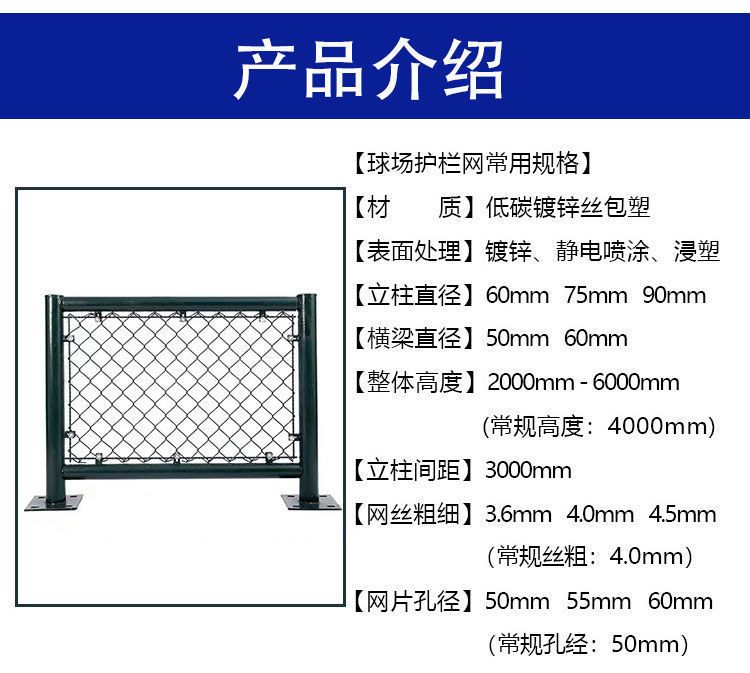 Chongze Green Football Field Protective Net Welded Tennis Field Fence Outdoor Sports Field Safety Isolation Net